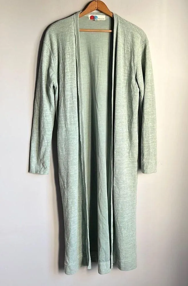 FREE PEOPLE Beach Bicoastal Seaglass Green Comfy Cardigan Duster - Image 2