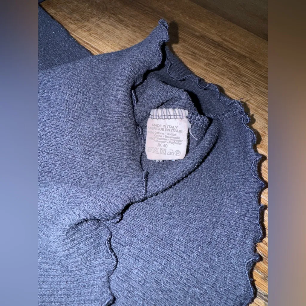 Brandy Melville Black Ruffle Edge Tee - Image 3