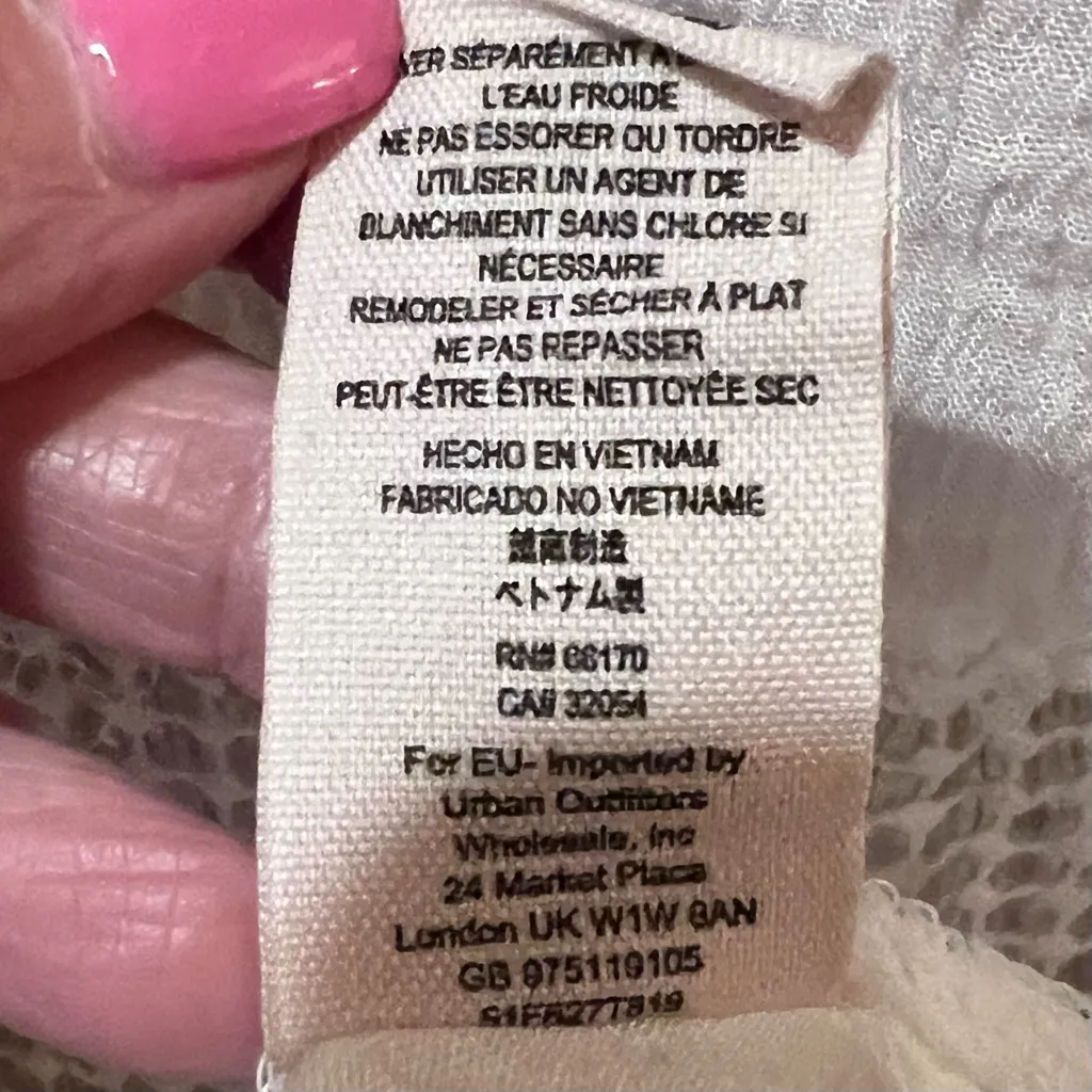 Free People Snap Out of It Raw Edge Crochet Mesh Inset Tank Top Mini Dress White - Image 10