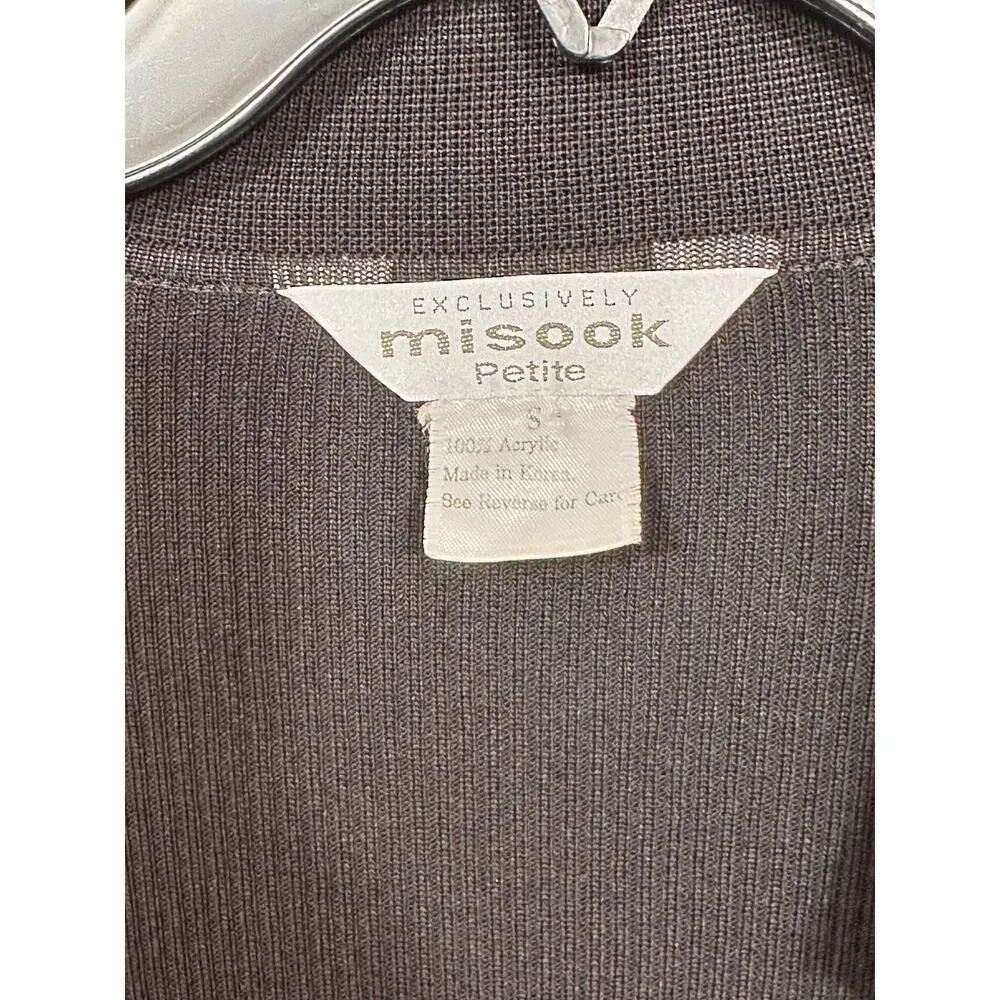 Exclusively Misook Petite Black Open Front Knit Cardigan Size Small - Image 7