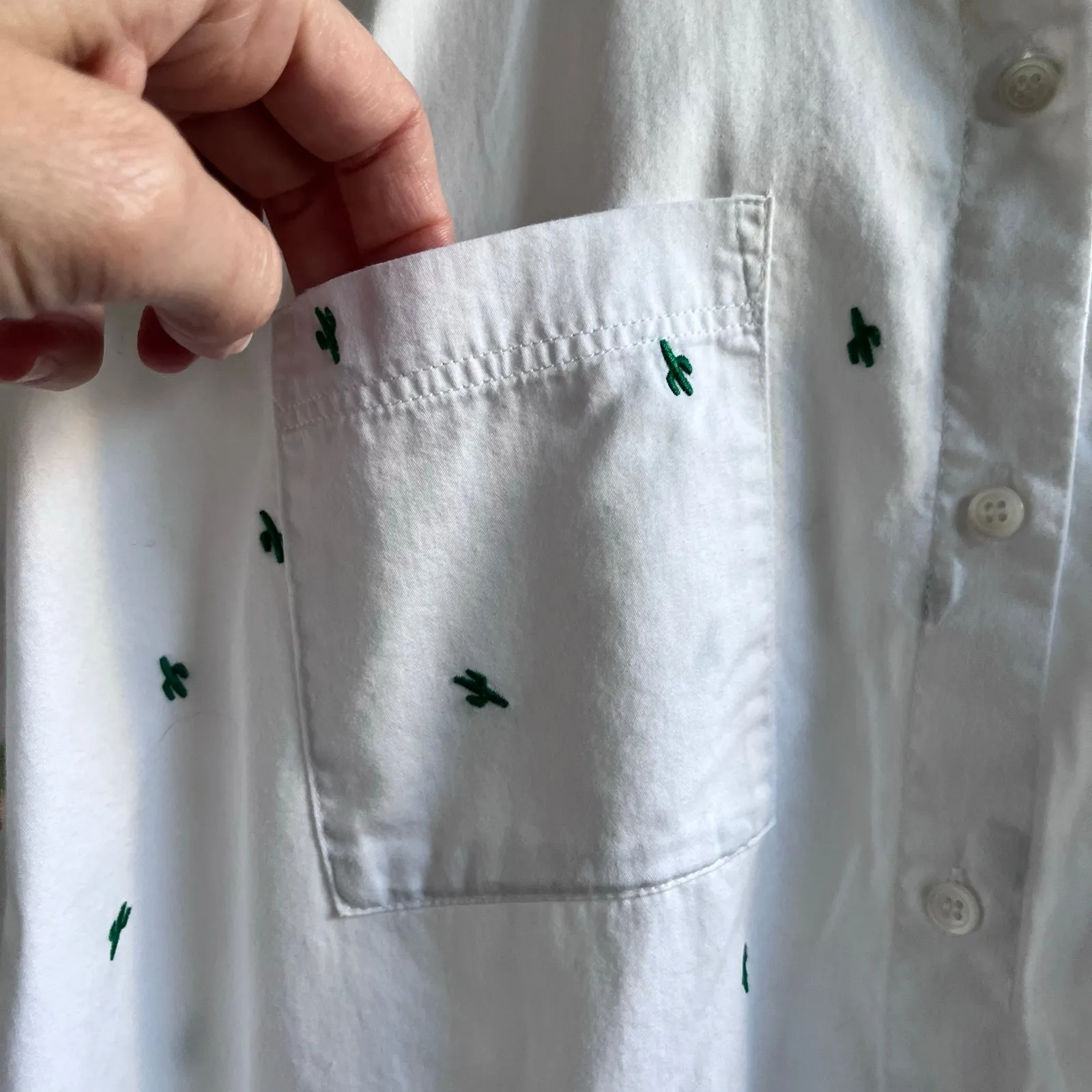 Madewell Women's Embroidered Cactus Courier Shirt 100% Cotton Size XS - Image 7