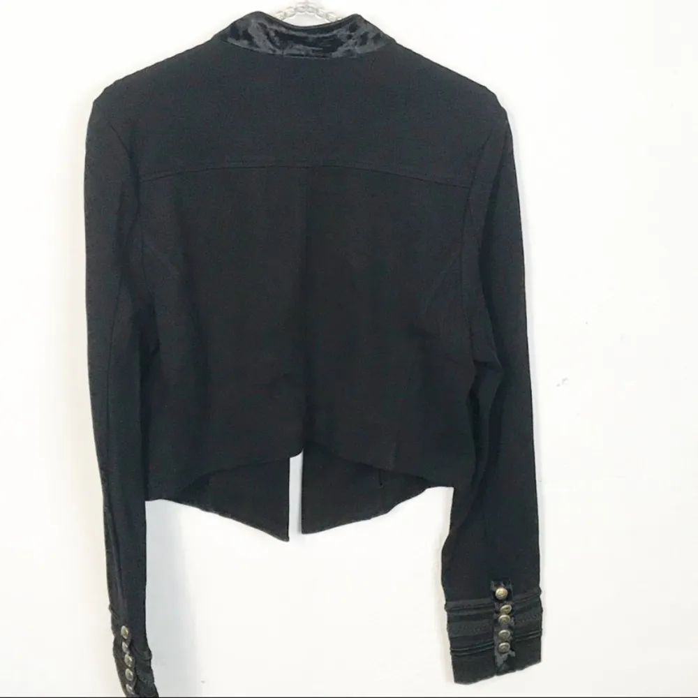 Torrid Size Large Black Embroidered Stretch Military Button Sleeve Jacket - Image 7