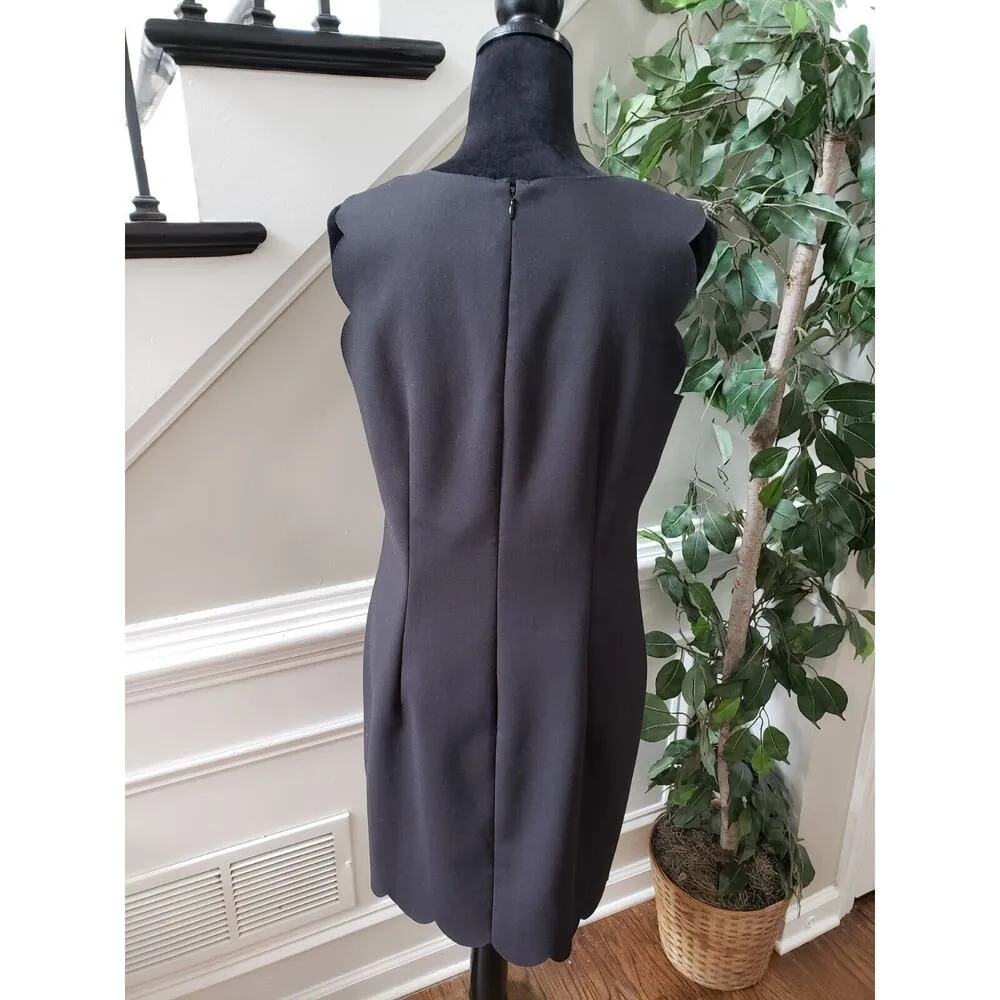 J. Crew Women's Black Solid Polyester Round Neck Sleeveless Knee Length Dress 10 - Image 7