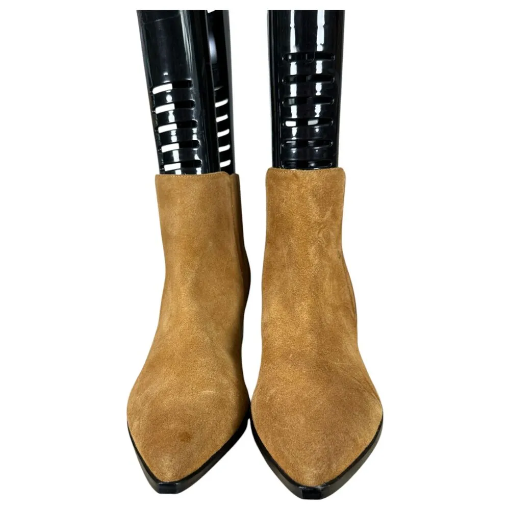 Marc Fisher Yolli Brown Suede Chunky Heel Booties Size 9 NEW without Tags - Image 2