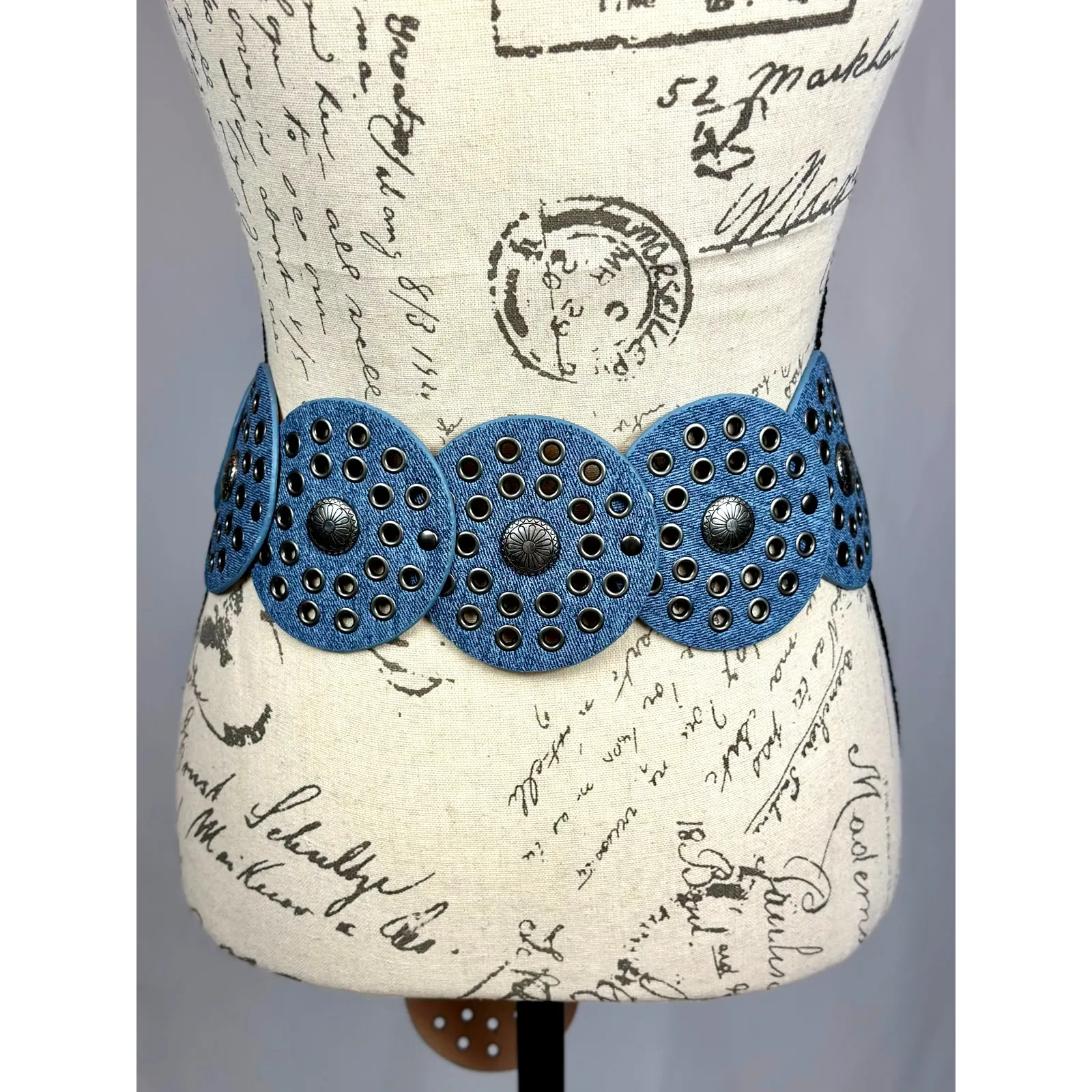 8 Other Reasons Montana Stallion Belt Studded Blue Denim 43" - Image 14