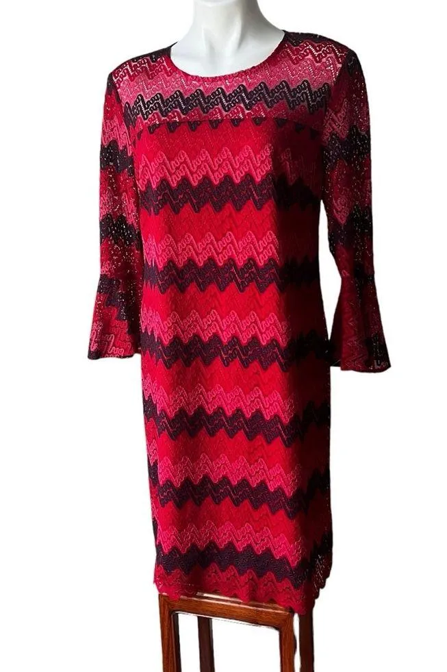 NWT, Trina Turk Lovey Bell Sleeve Illusion Dress, Sz 6 - Image 6