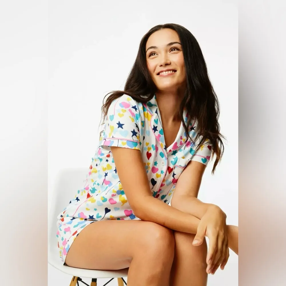 NWOT Roller Rabbit x Kerri Rosenthal Polo Pajamas in Starry Starry Love in an XS - Image 4