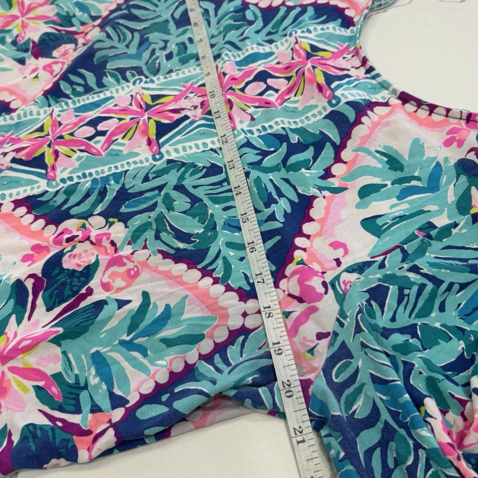 Lilly Pulitzer Dress Size XL Ophelia Swing Seaside Aqua Coconut Cove Engineered - Image 5
