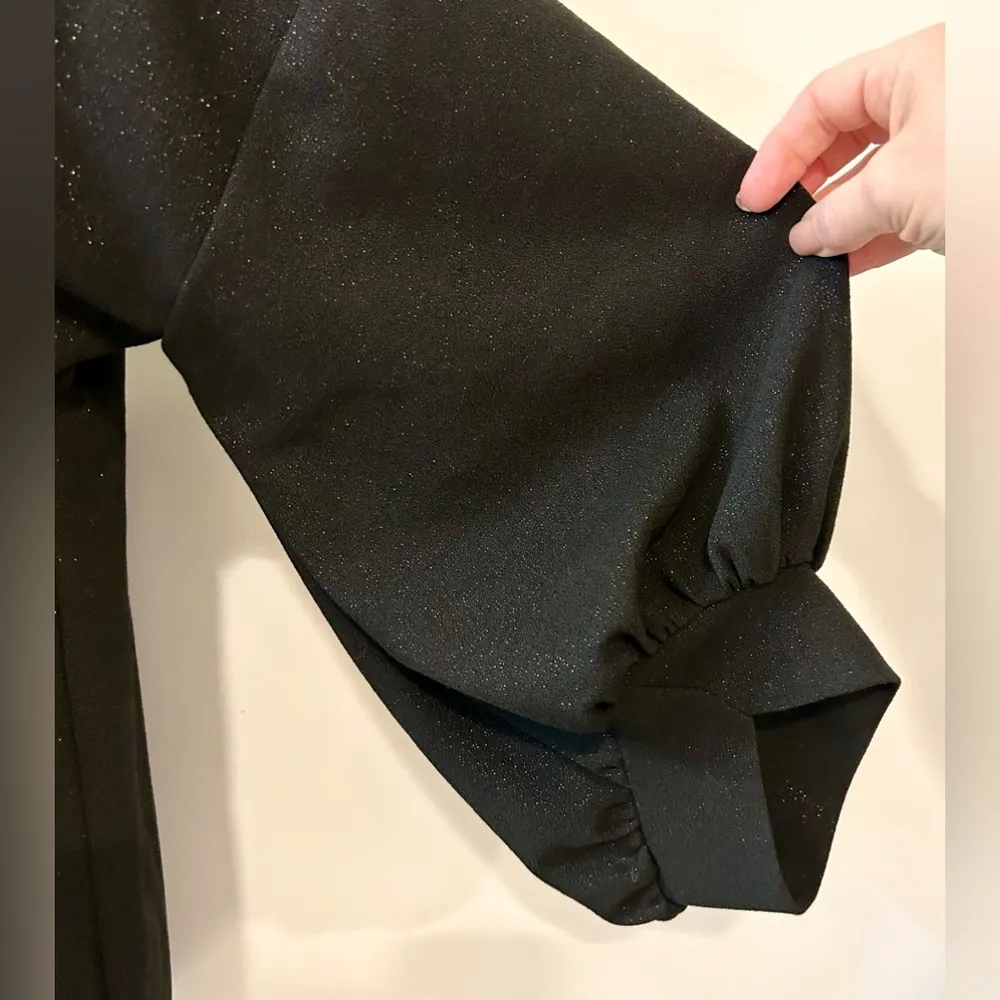 Uncle Frank Black Metallic Shift Dress Size Small - Image 3