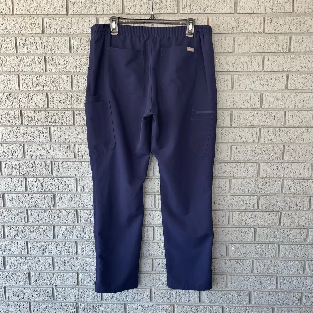 Figs Yola Skinny Scrub Pants Navy Blue Size Large Elastic Waistband - Image 5