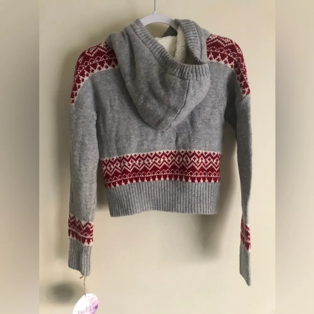 Kaisley Women’s Cropped Sweater XS Gray - Image 2