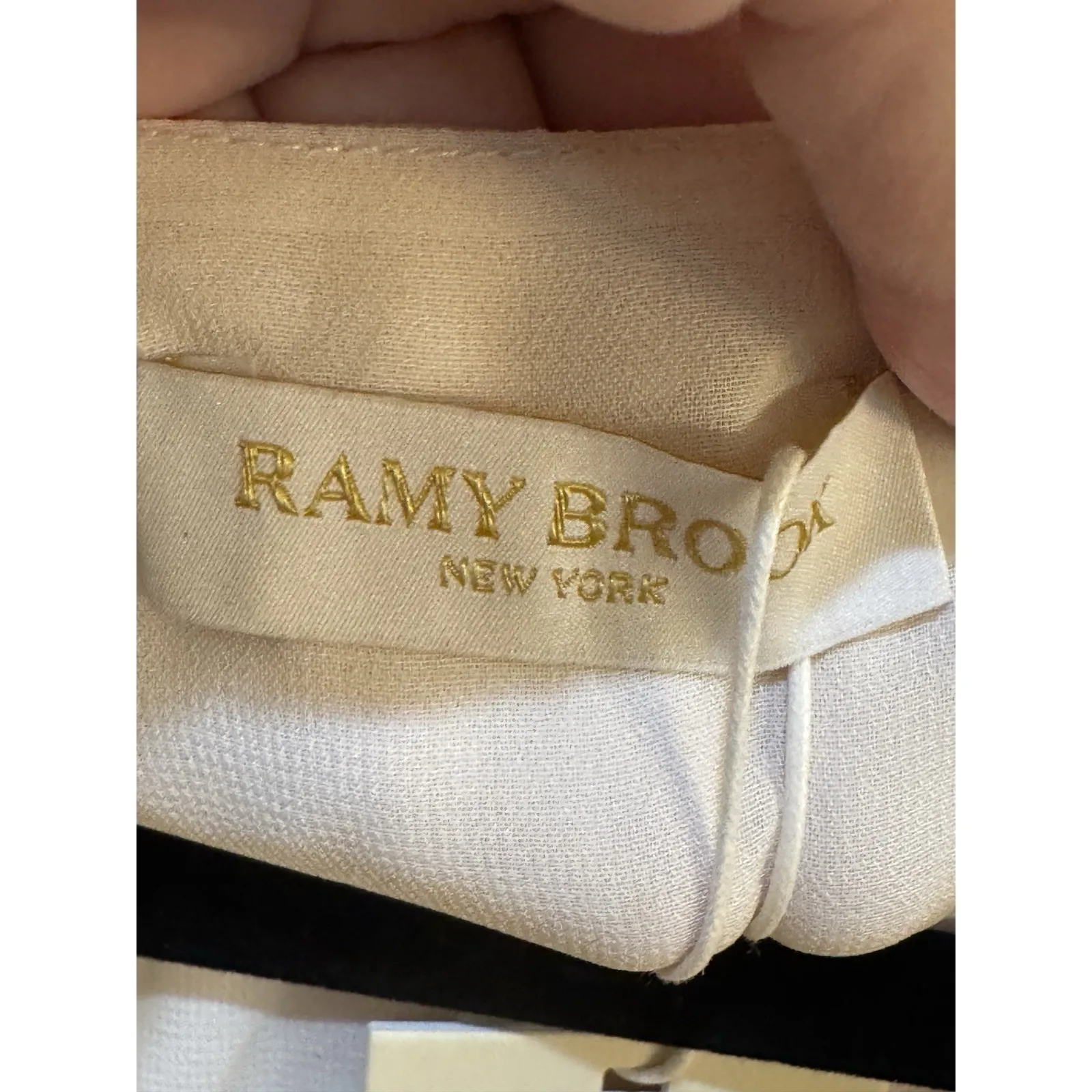 RAMY BROOK Womens Smocked Balloon Sleeve V Neck Self Tie Waist Wear To Work Top - Image 5