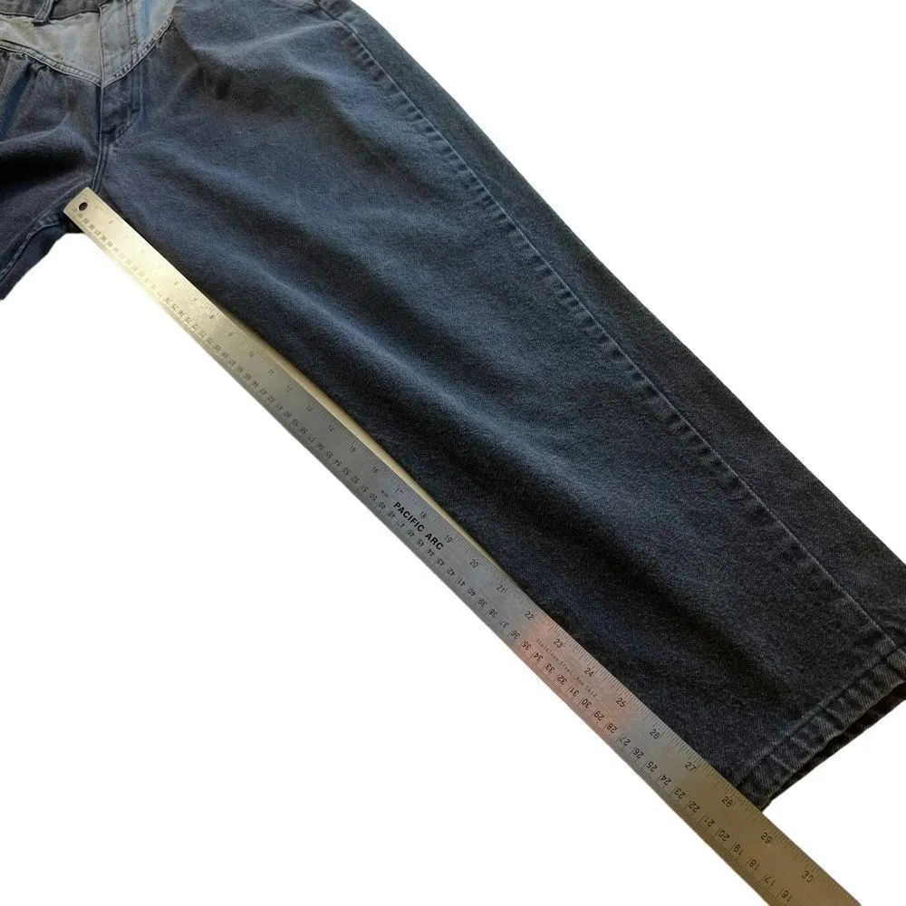 Vintage 80s tapered colorblock high waist jeans Black Size undefined - Image 11