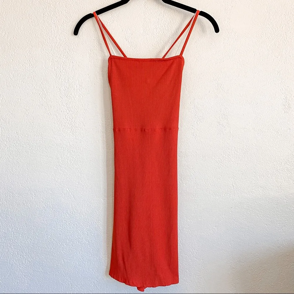 Urban Outfitters Palace Ribbed Strappy Back Mini Dress Red Size Small - Image 2