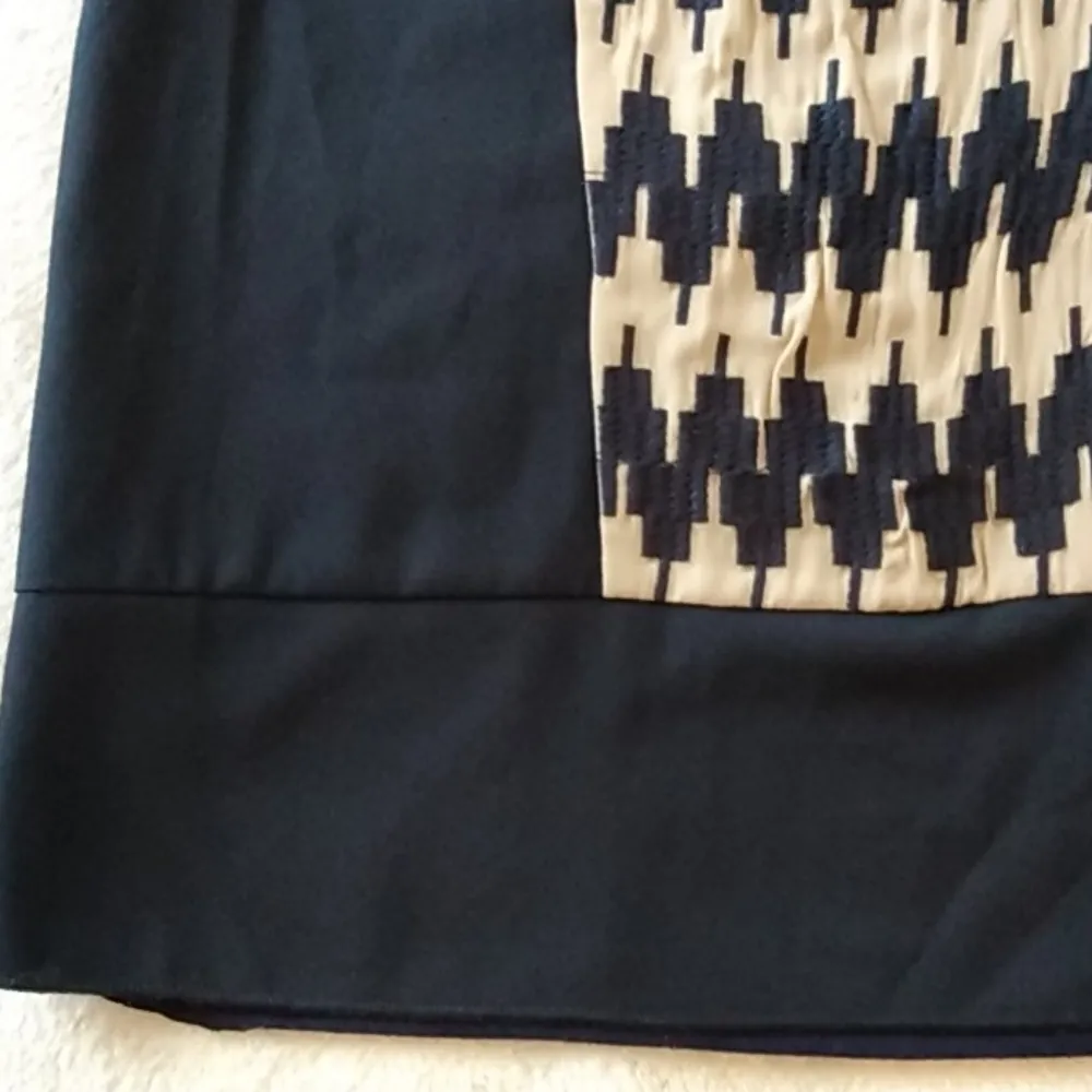 Thml Mixed Media Navy & Cream Panel Blouse NWT - Image 9