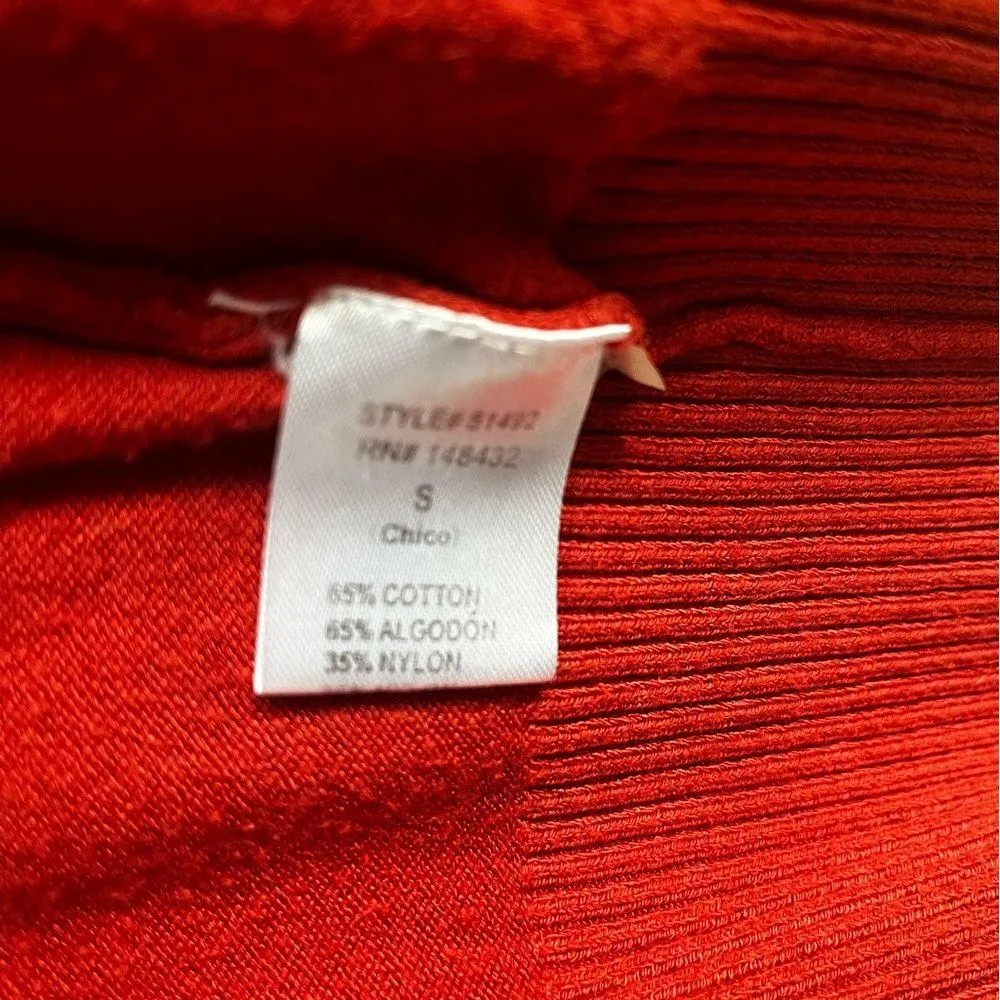 Burnt Orange / Red Open Front Cardigan Sweater - Image 4