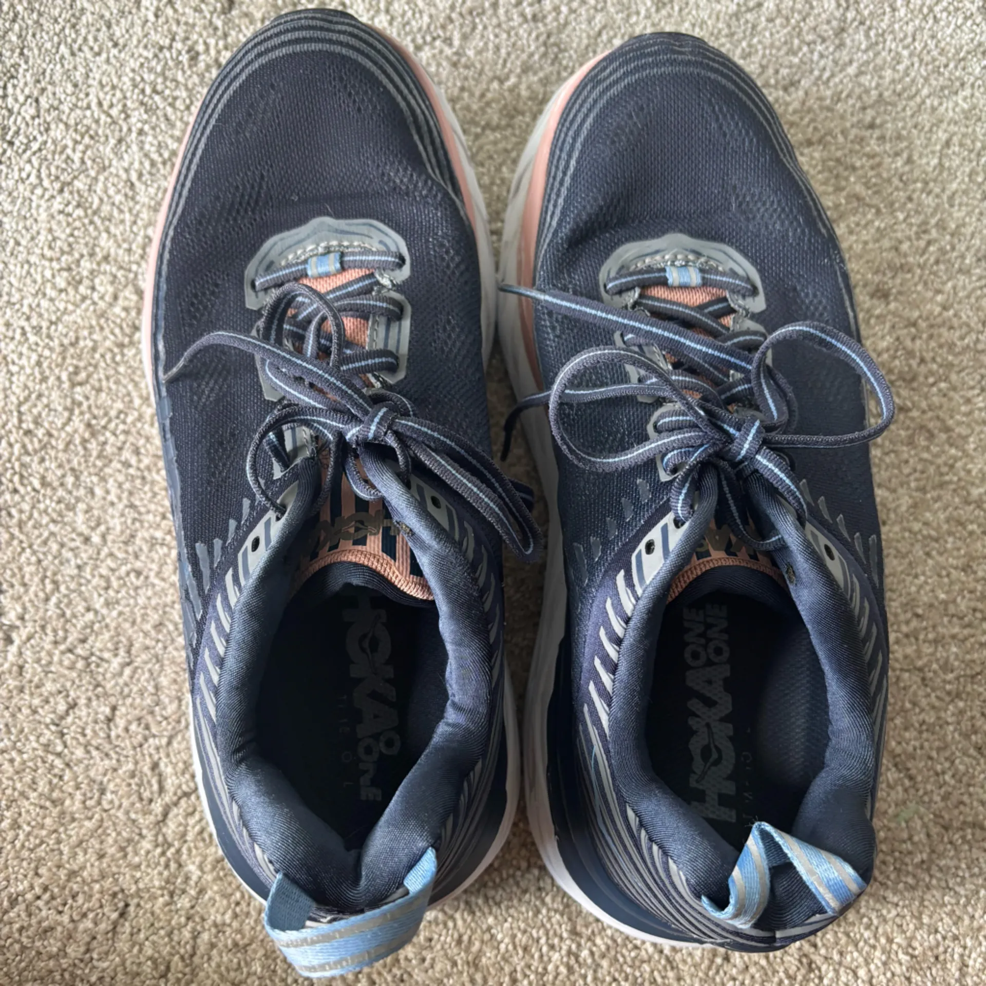 Hoka One One Bondi 6 Running Shoe Blue Pink Activewear Walking Sport Athletic - Image 6