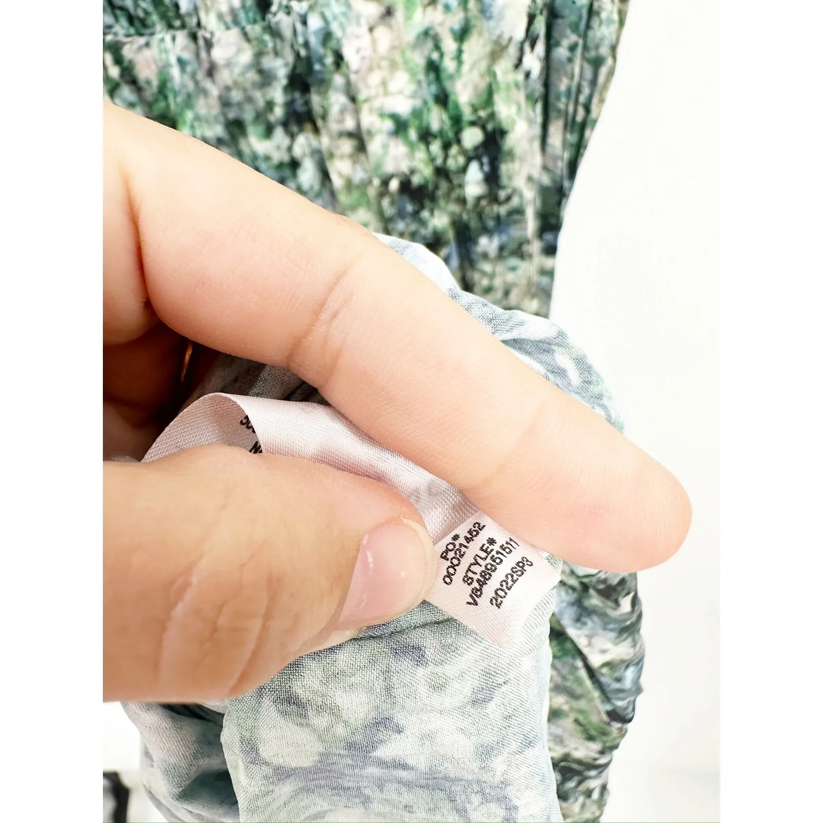 Vince Painted Floral Herb Green Camisole Midi Dress Size XL - Image 6