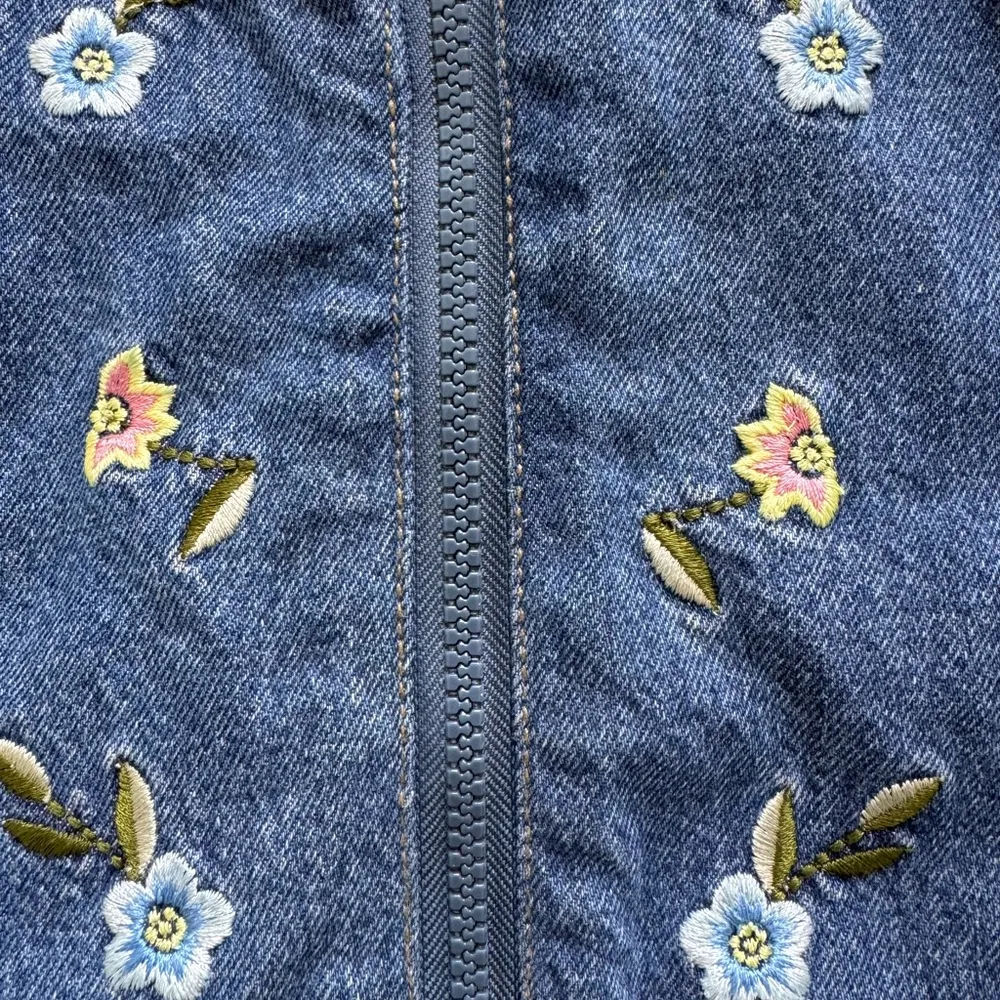 Bugle Boy Vintage Embroidered Boho Floral Cottagecore Jean Jacket Sz S - Image 4