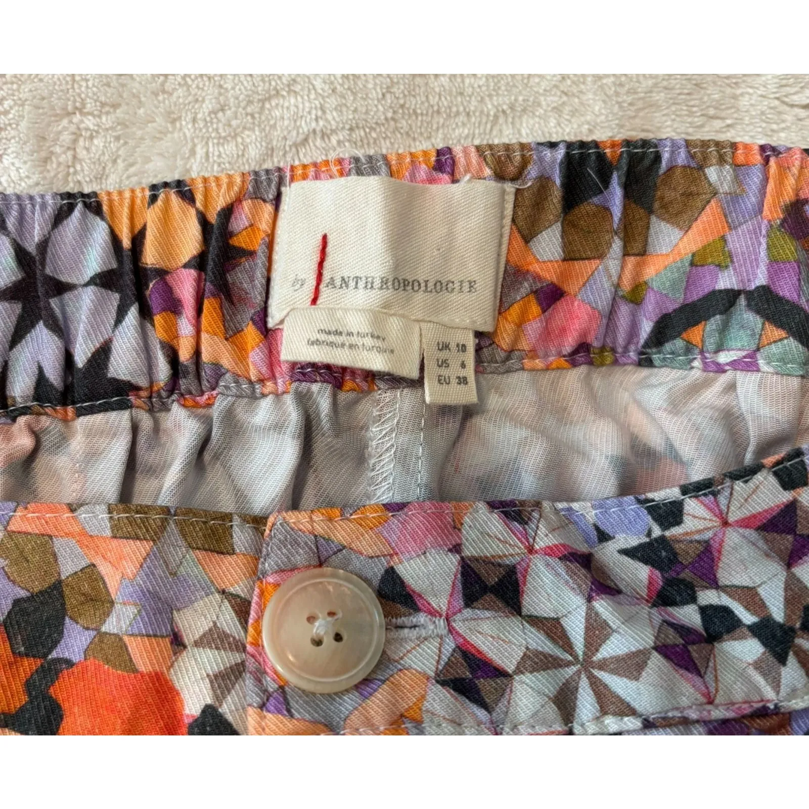 Anthropologie Geometric Kaleidoscope High Rise Straight Leg Pants Womens 6 - Image 5