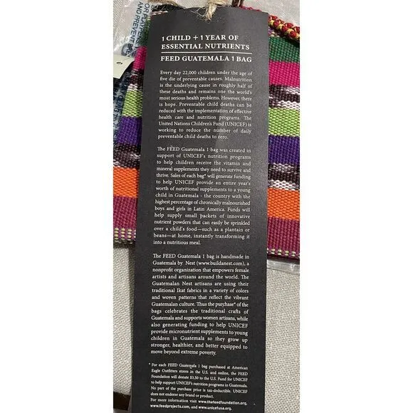 Feed Unicef by nest artisan In Guatemala wristlet Cosmetic Bag - Image 4