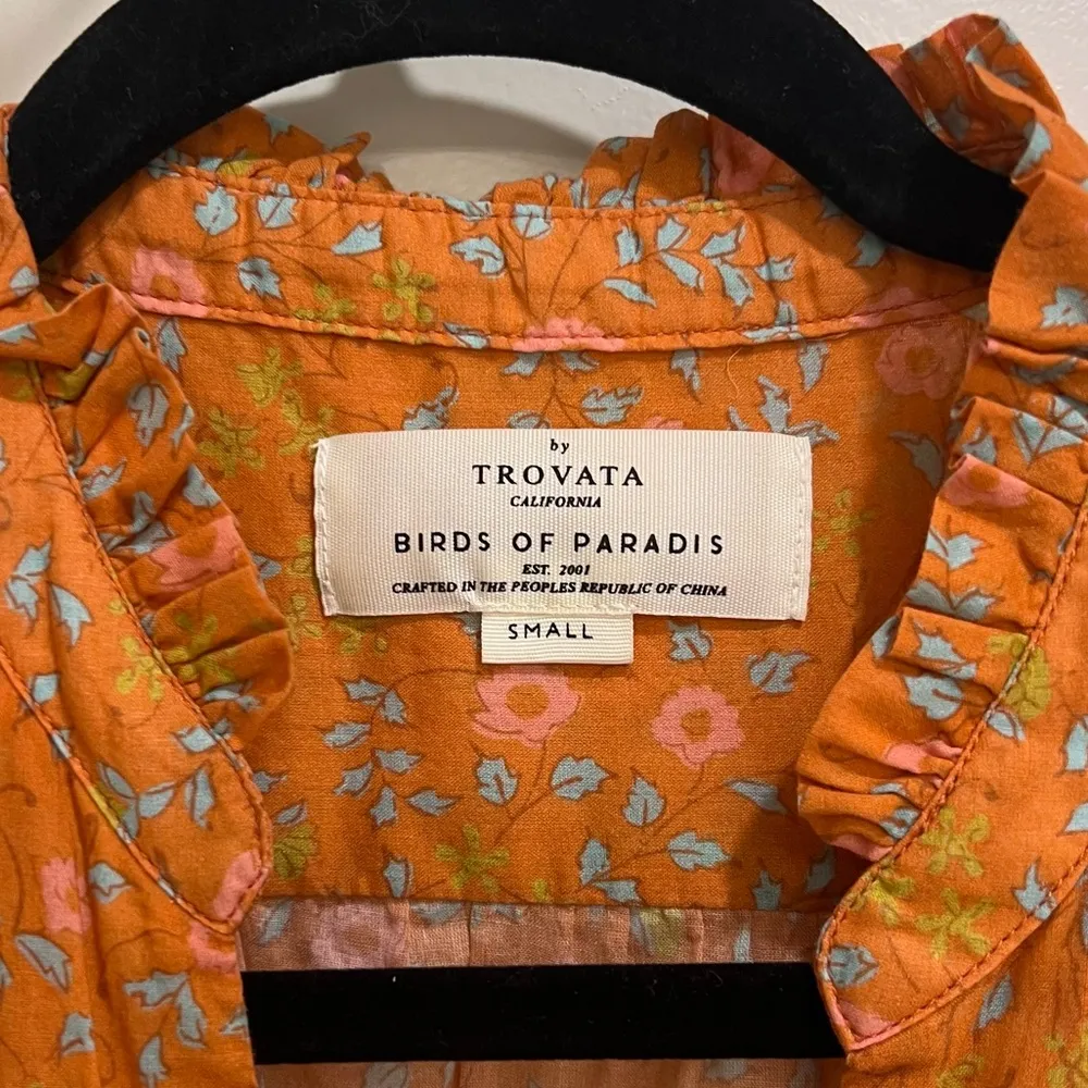 Trovata Birds of Paradis Orange Cotton Sun Dress - Image 8