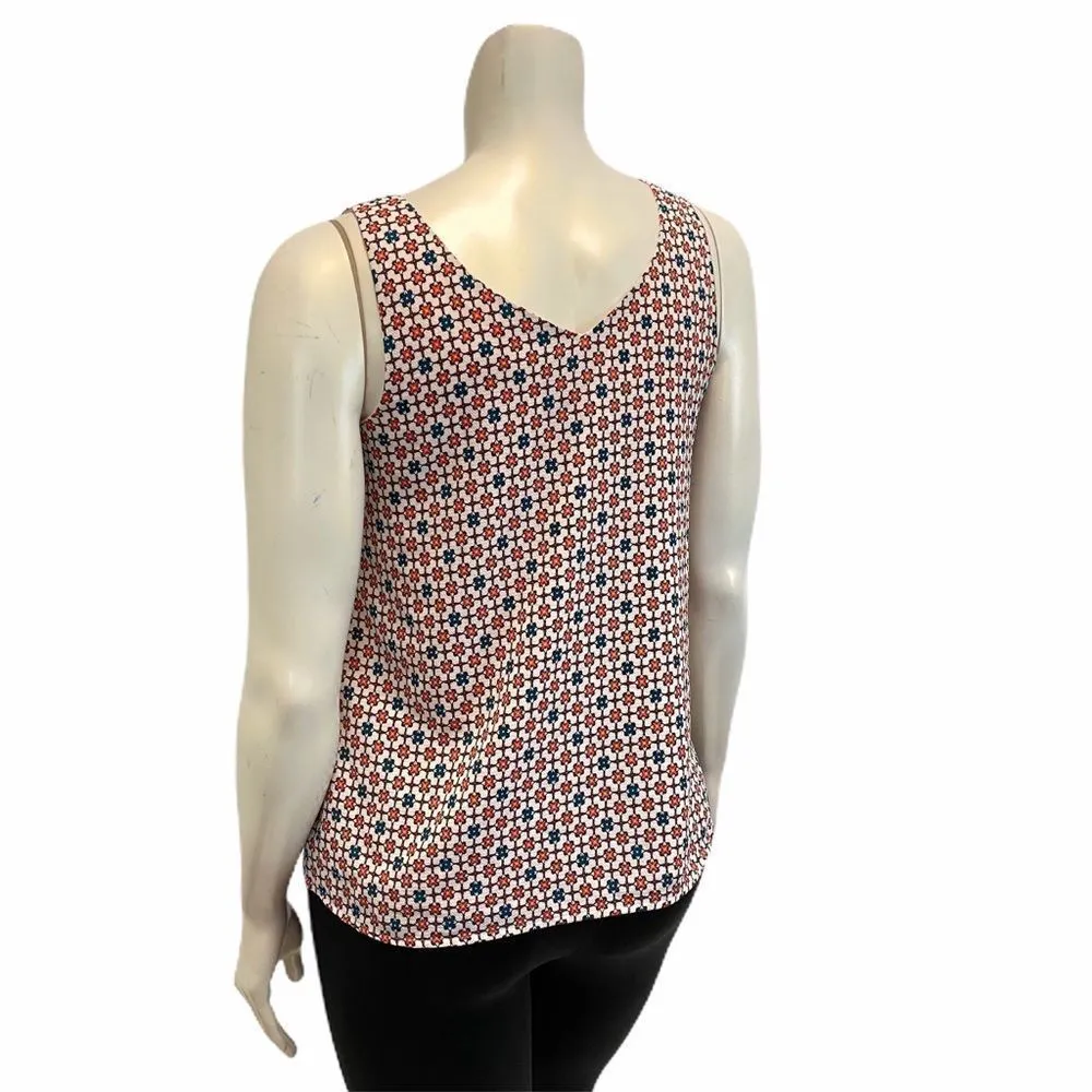 HALOGEN Floral V Neck Sleeveless Tank Top - Image 3