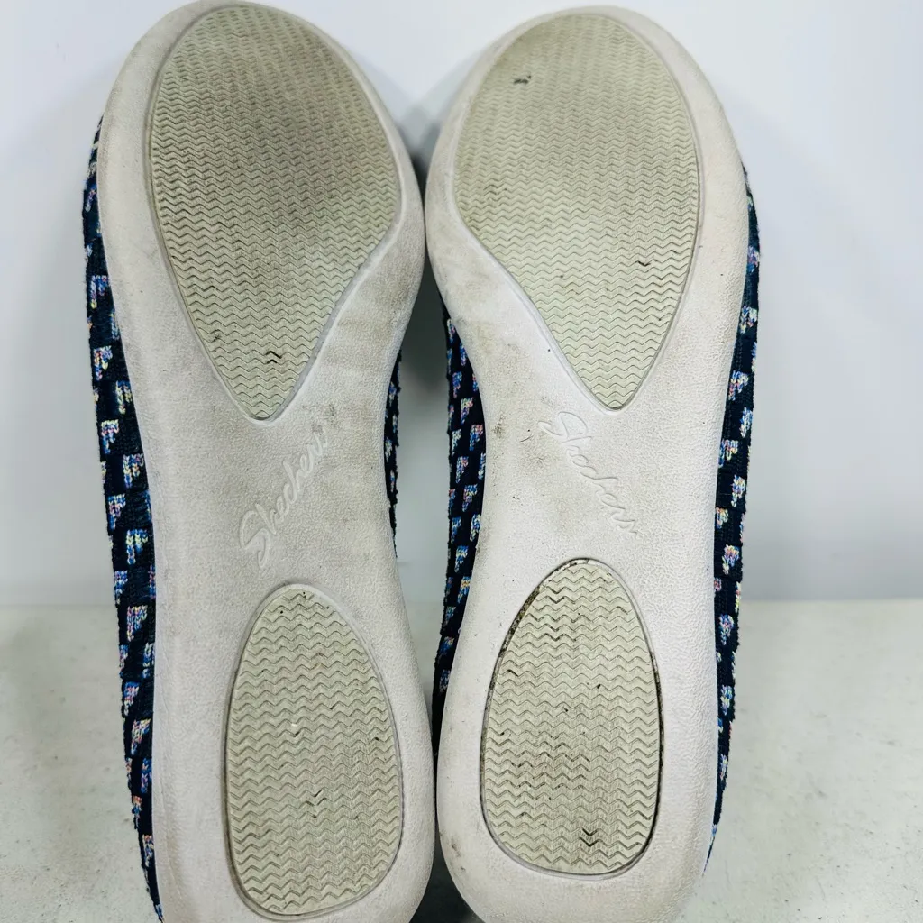 Skechers Womens Sz 10 Cleo Sport Confetti Sky Comfort Flat Shoes Navy - Image 7