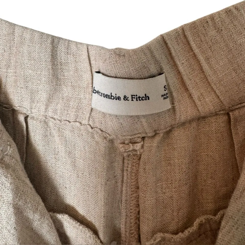 A&F high rise Linen-Blend Pants S light beige - Image 5