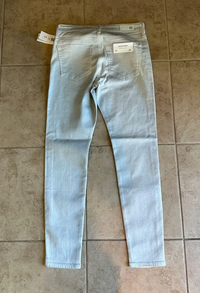 NWT AG Luminous Grey Faint Sparkle Skinny Fit High Waist Ankle Jeans Size 28 - Image 10