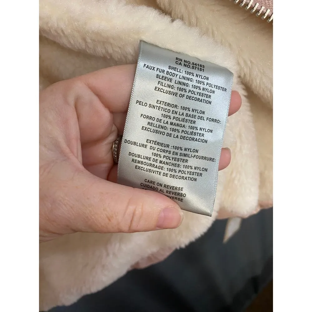 Levi's Faux-Sherpa-Lined Bomber Puffer Jacket XL- soft pink - Image 5