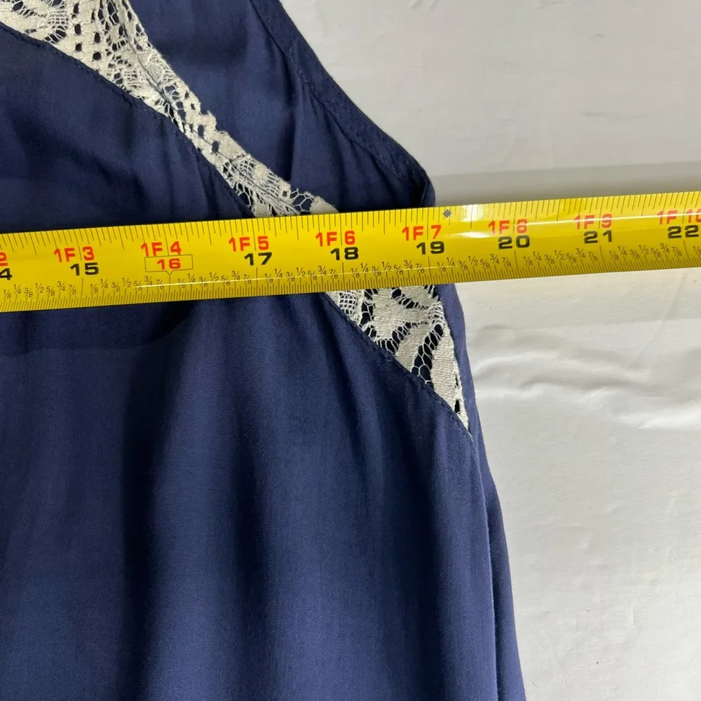 Umgee lace patchwork navy lightweight knee length dress large casual wedding - Image 7