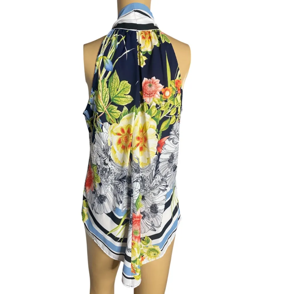 7th Avenue Design Studio New York & Company Halter Top M Floral & Striped M Size M - Image 5