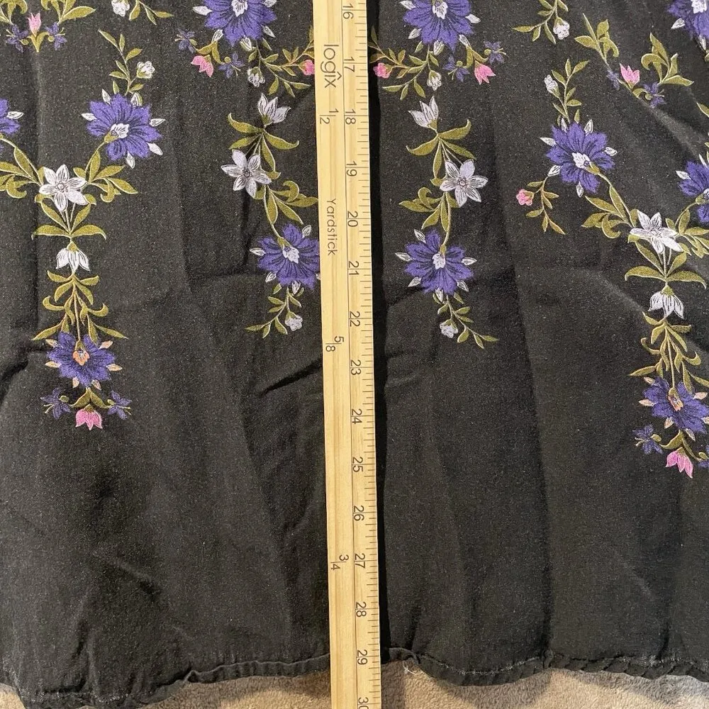 Urban Outfitters Dress Womens Sz M Mini Shift Sleeveless Black Floral Tunic - Image 7