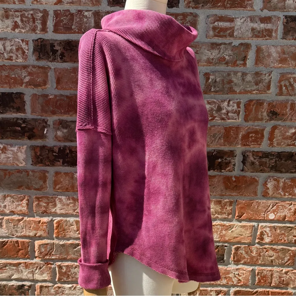 Maeve thermal cowl neck top with a raspberry tie dye / S / Excellent condition - Image 5