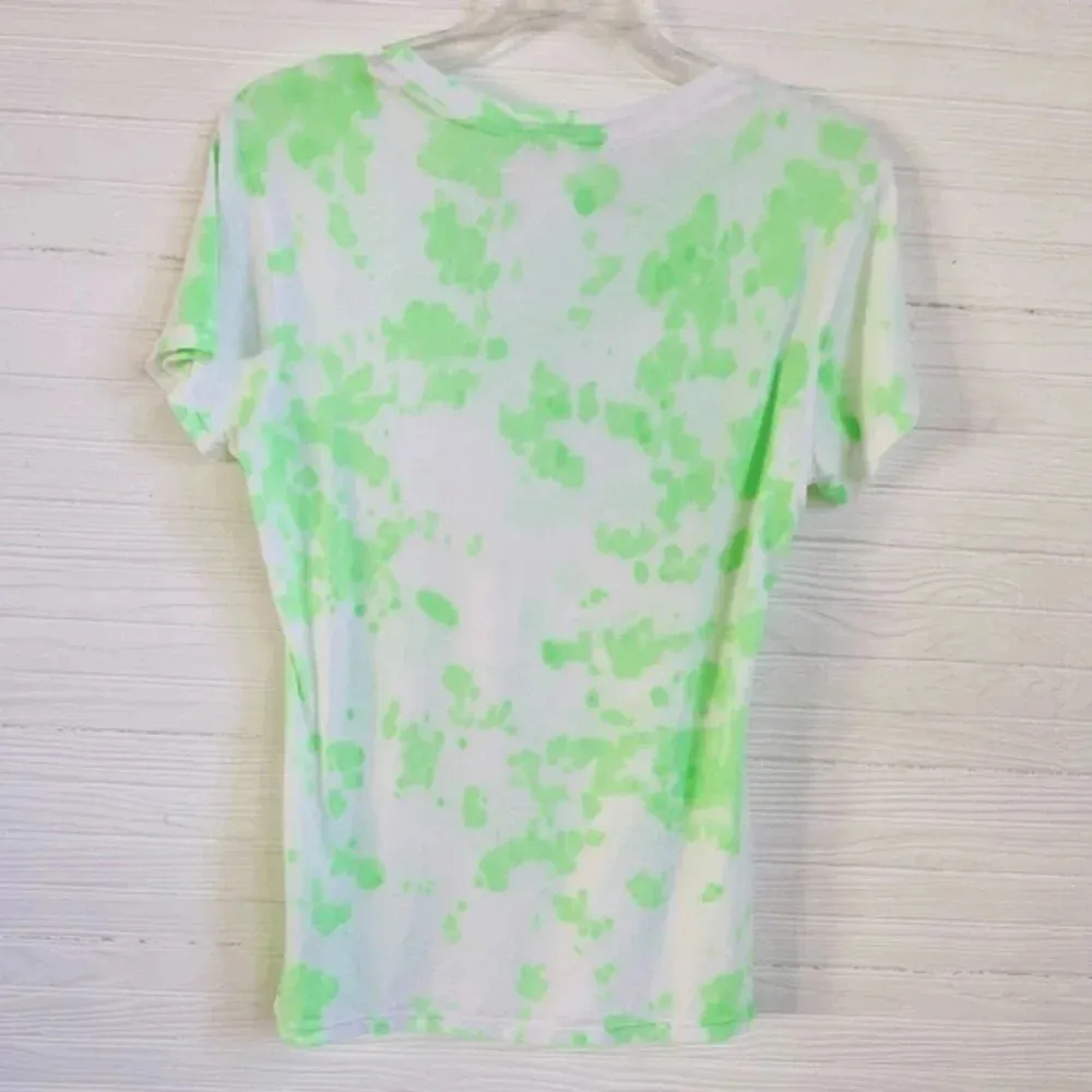 SUNDRY Boy Bright Green and White Tie Dye Short Sleeve T Shirt Sz 1 Small - Image 6