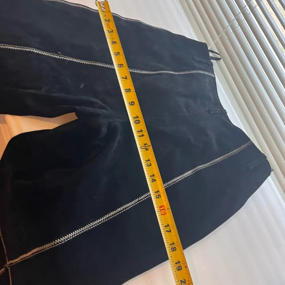 Leather Suede bebe Black and White Geometric Stitch Pantsuit - Image 10