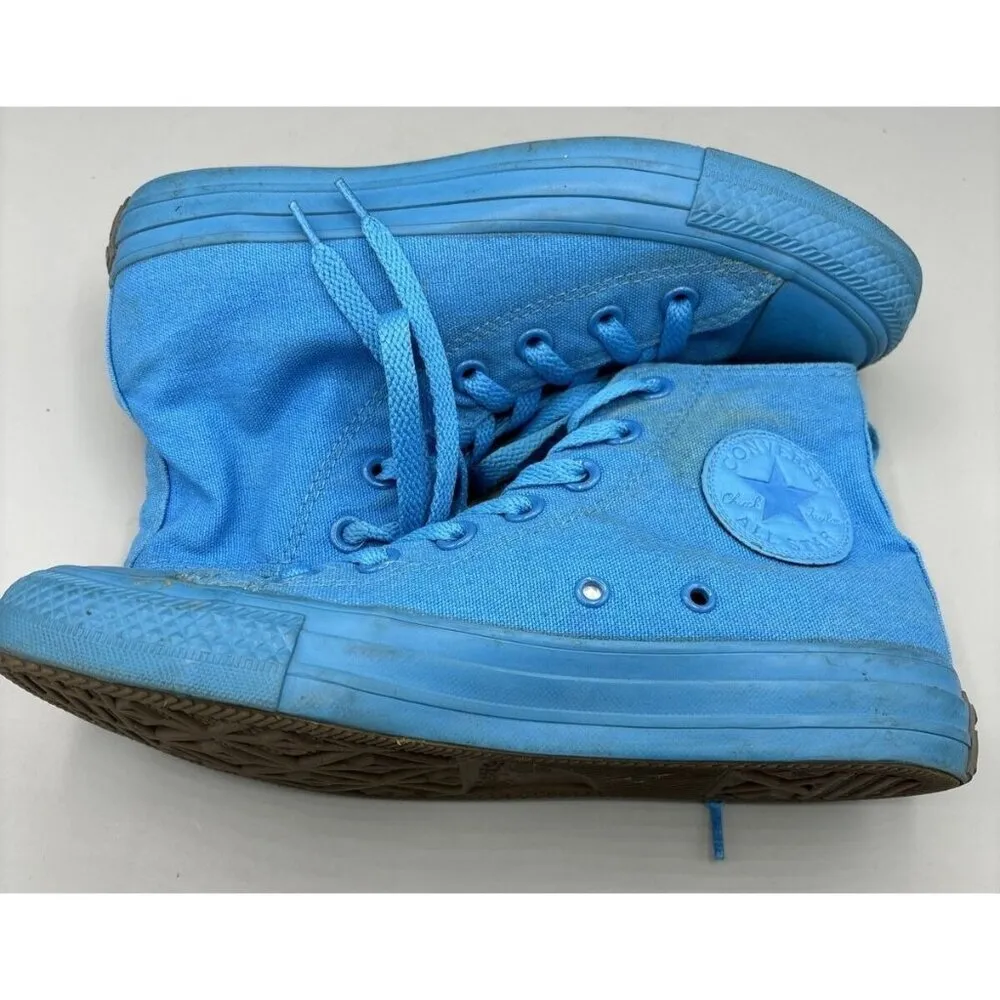 Converse Sneakers‎ Womens 6.5 Monochrome Turquoise High Top Canvas Mens 4.5 - Image 5
