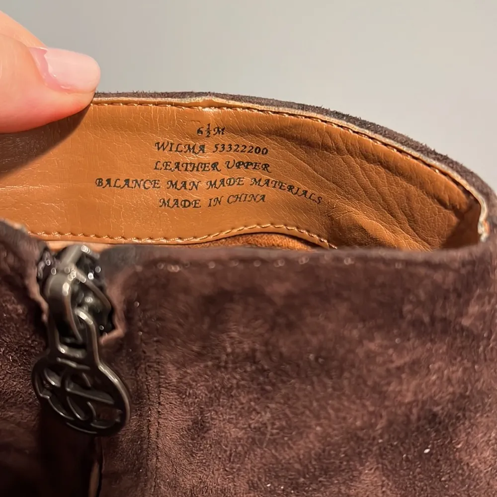 Sam Edelman Wilma Dark‎ Brown Suede Leather Wedge Bootie. Size 6.5 - Image 6