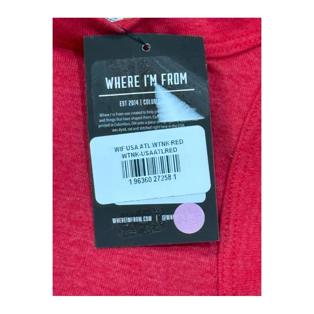 Where I’m From ATL Graphic Tank Top Red USA Made Medium NWT Atlanta Georgia - Image 5