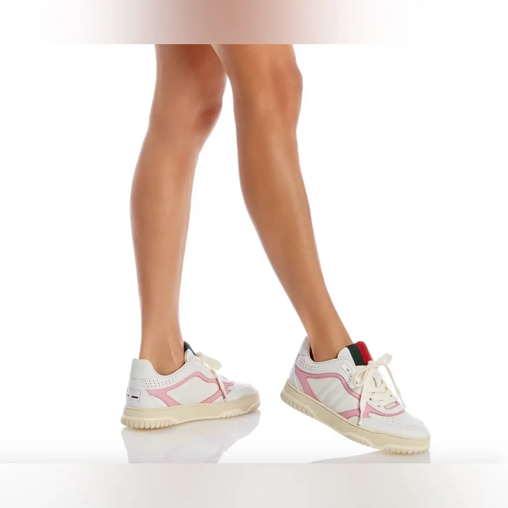 Gucci Re Web Ace Women Sylvie Logo Leather Low Top Sneakers Size EU 40 - Image 3