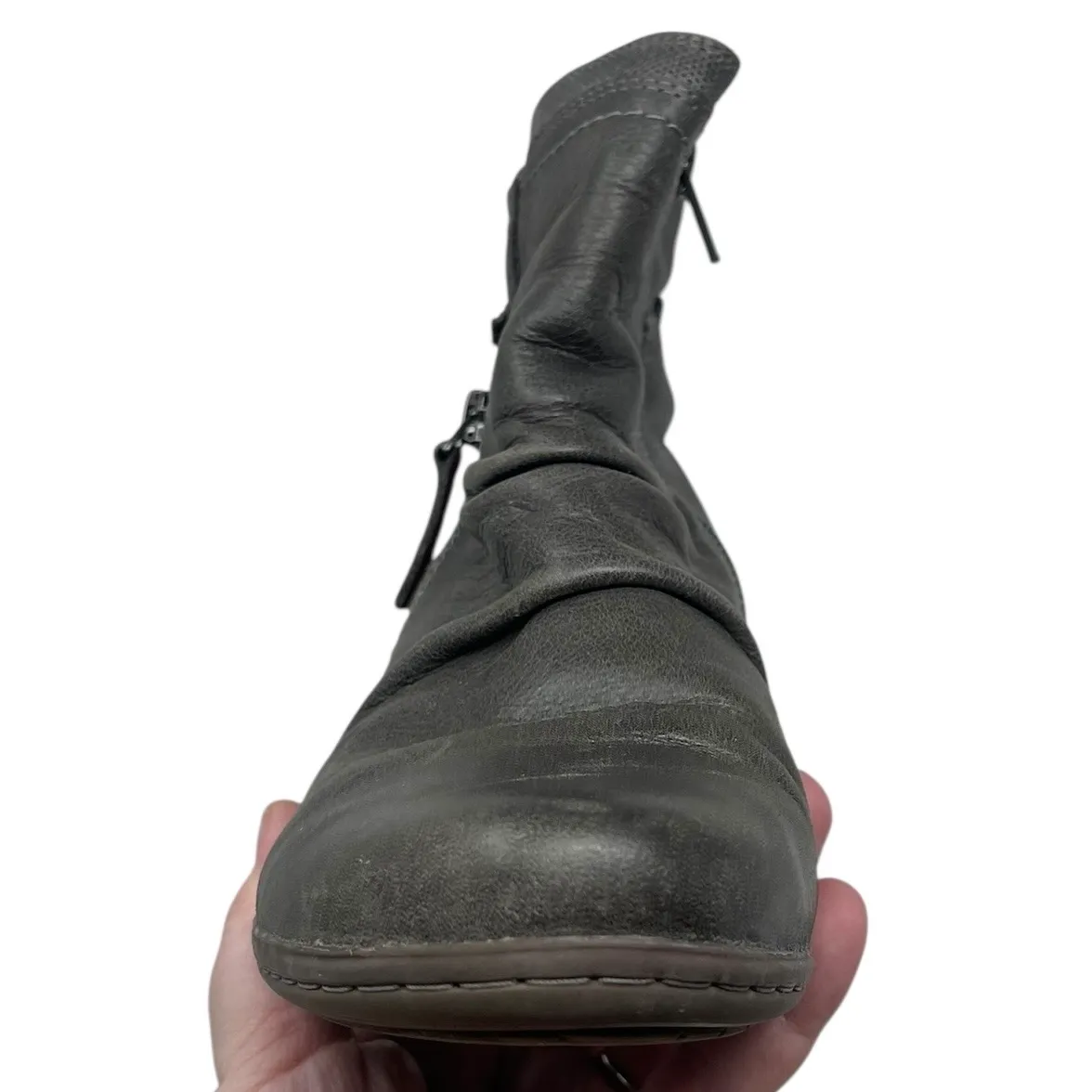 Cobb Hill “Laurel” Gray Leather Zip Ankle Boots Women’s Size 7 Fall Winter - Image 11