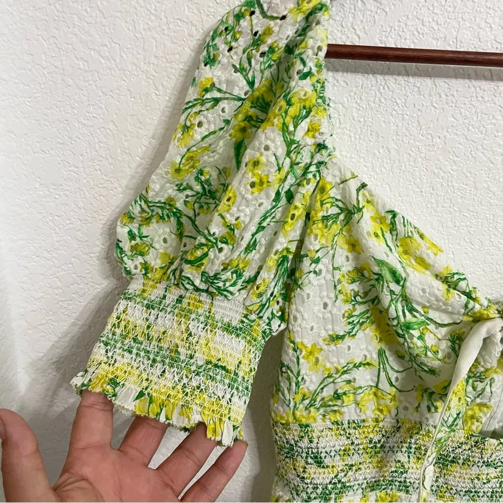 Alice + Olivia Womens Dress Kristie Mini Sun Ditsy Key Hole Tie Front Size 10 - Image 6