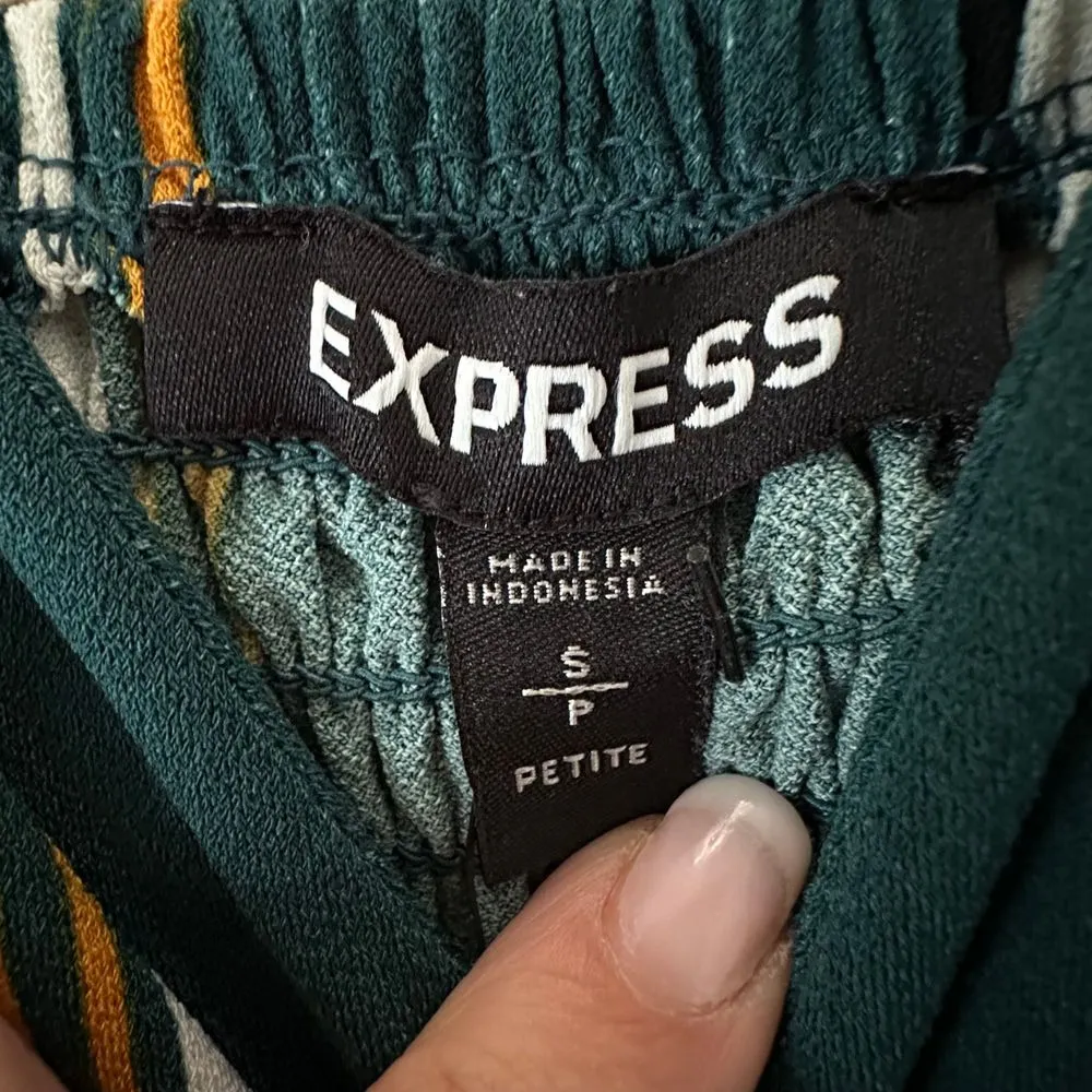 Express Emerald Green Striped jumper Spaghetti‎ Strap Summer Boho Chic - Image 3