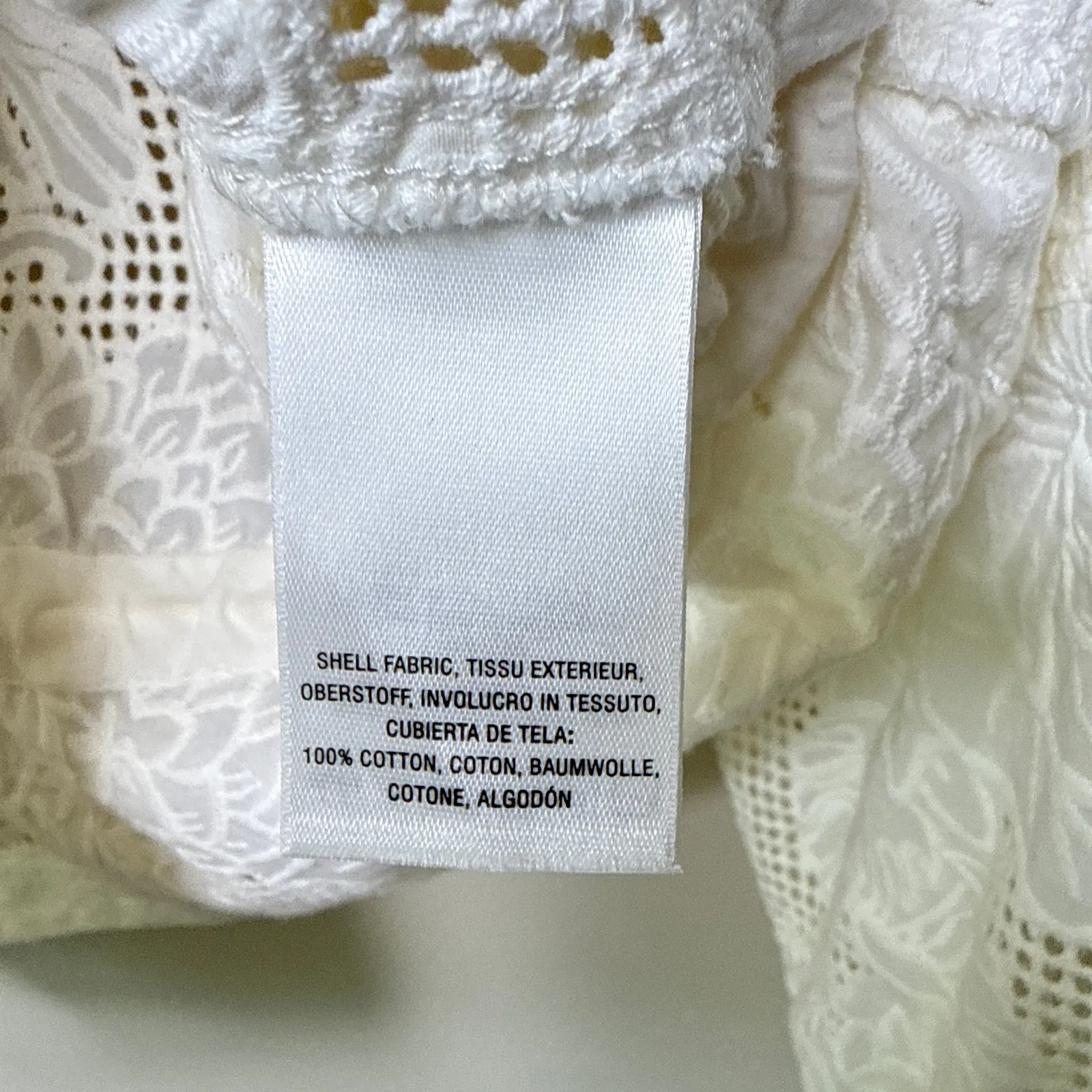 Anthropologie Eyelet Anorak Cotton Jacket Small Feminine White Boho‎ OB978483 - Image 12