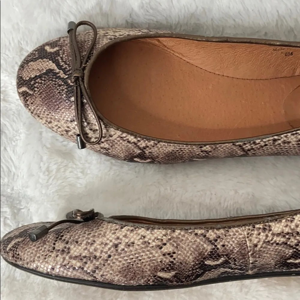 Halogen Women’s Leather Snake Skin Ballerina Slip-On Flats Size 6 - Image 13