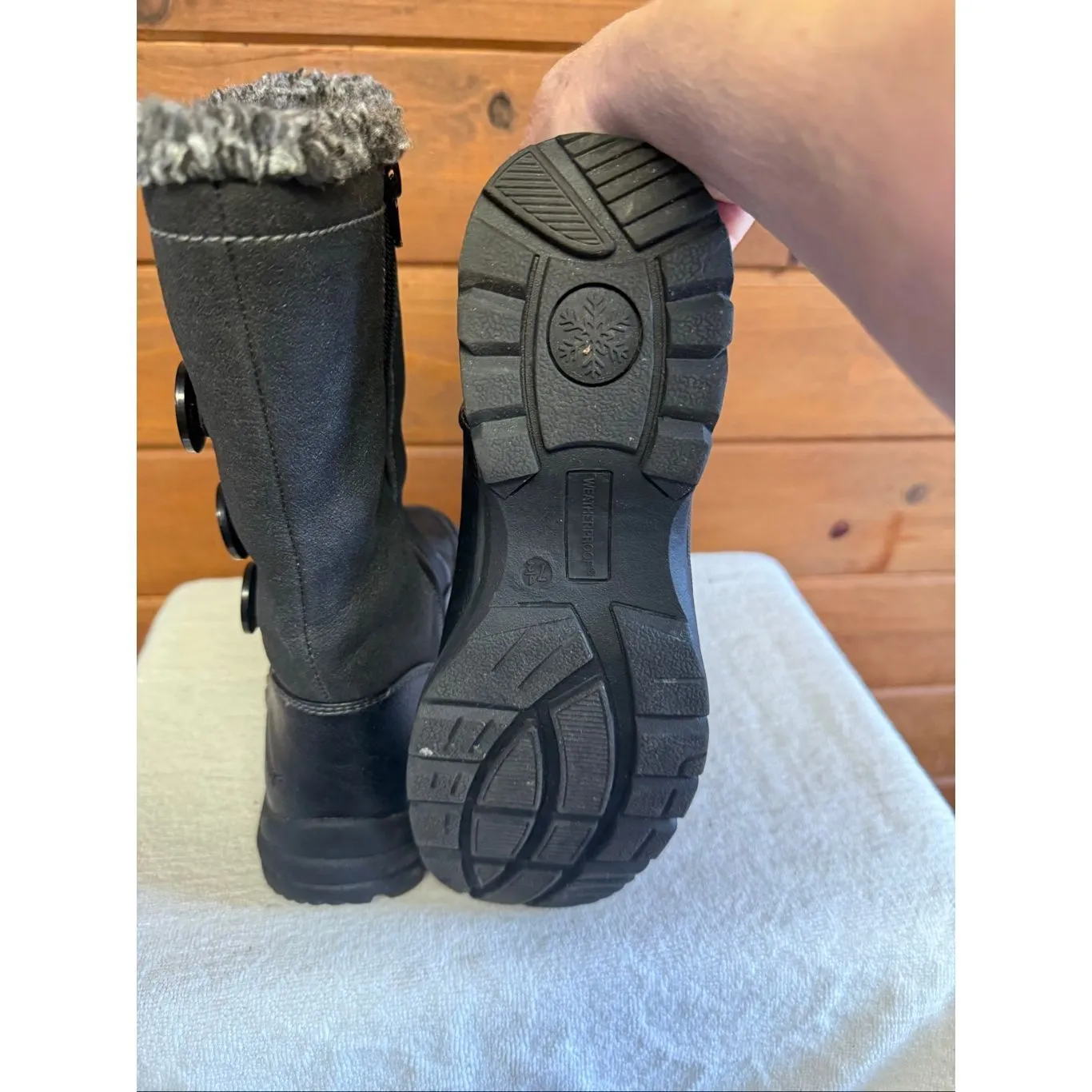 Weatherproof Delta Winter boots Sz 7.5 Black - Image 4