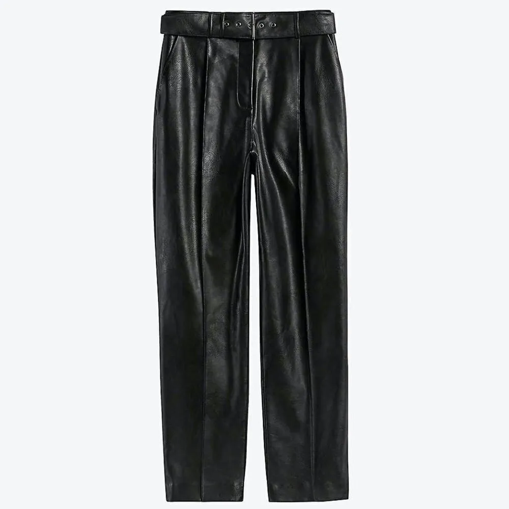 💕TED BAKER💕 Faydell Pleather Belt Detail Trouser ~ Black US 6 NWT - Image 13