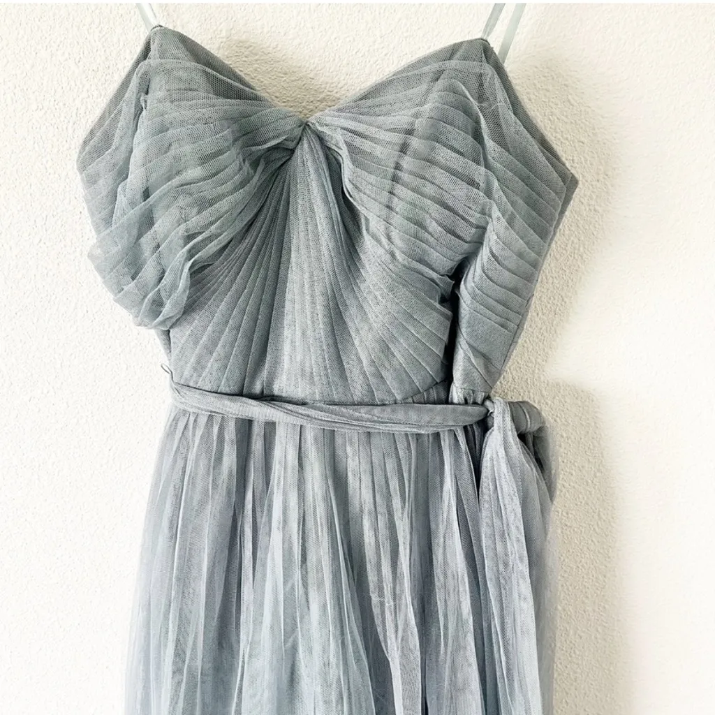 Adrianna Papell Strapless Tulle Convertible Gown in Slate Blue - Image 3