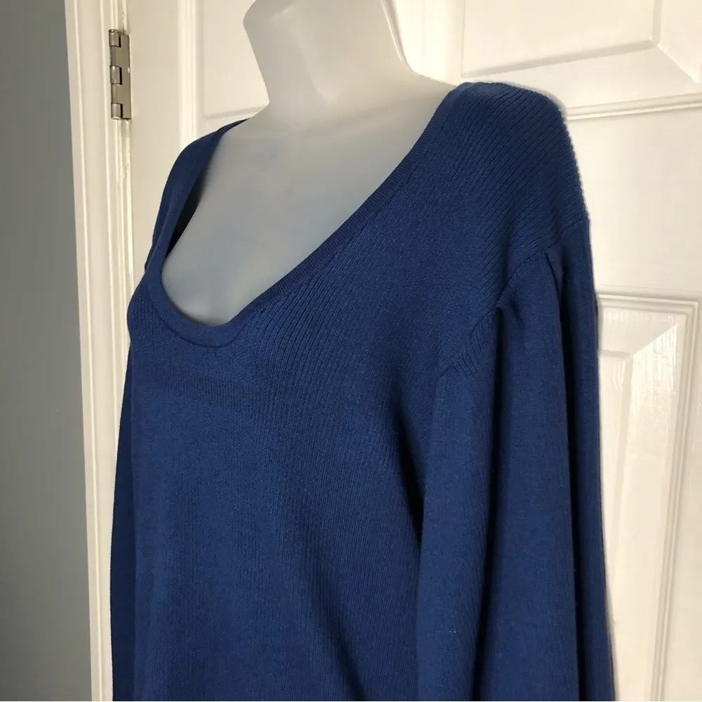 City Chic new with tags blue pullover scoop neck oversized sweater medium 8 10 - Image 15